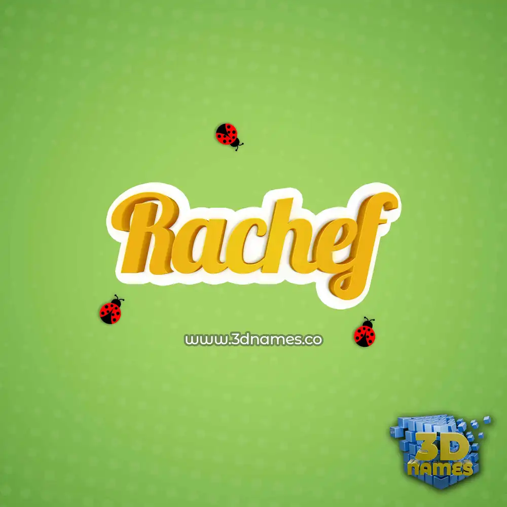 rachef in Ladybugs style - 3D name wallpaper