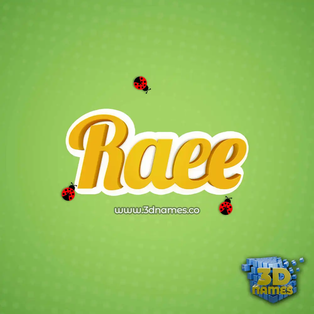 raee in Ladybugs style - 3D name wallpaper