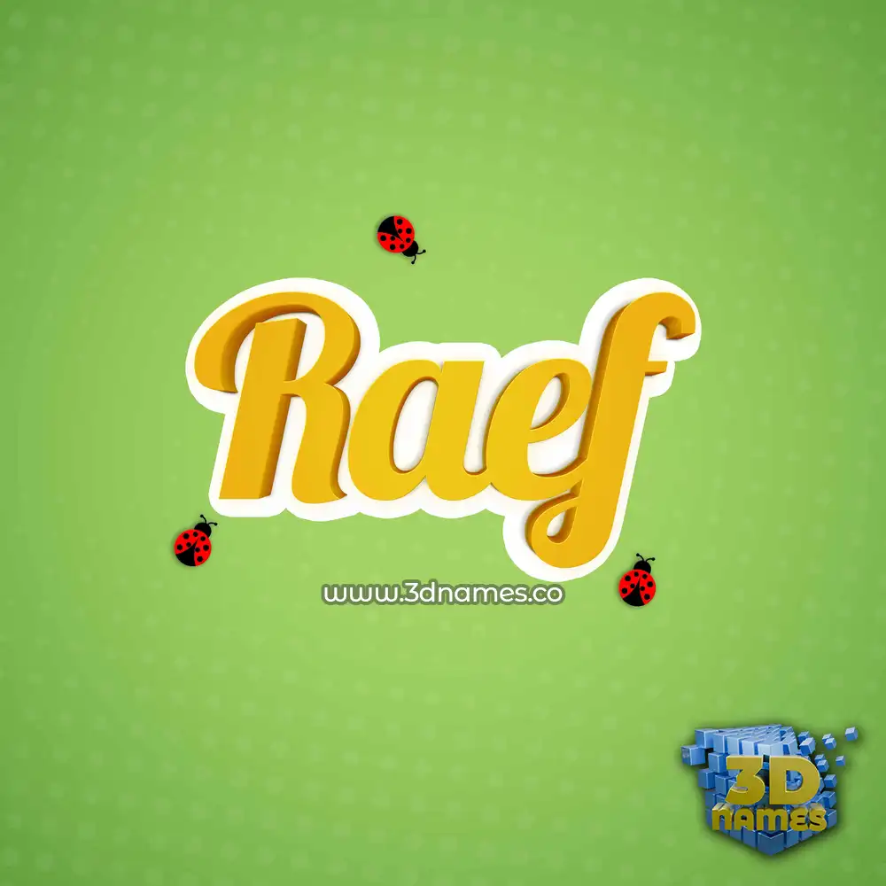 raef in Ladybugs style - 3D name wallpaper