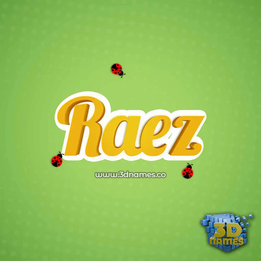 raez in Ladybugs style - 3D name wallpaper