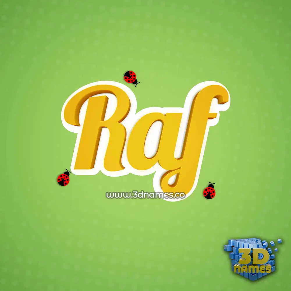raf in Ladybugs style - 3D name wallpaper