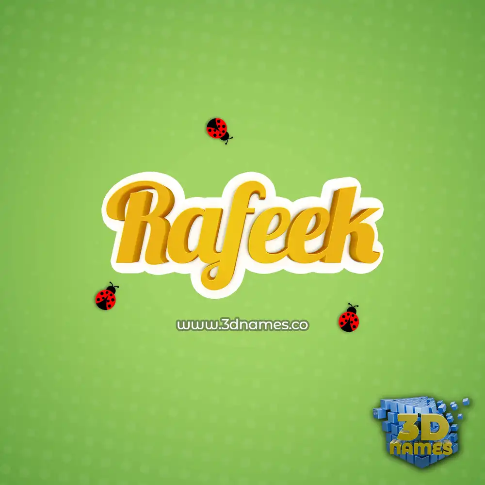 rafeek in Ladybugs style - 3D name wallpaper