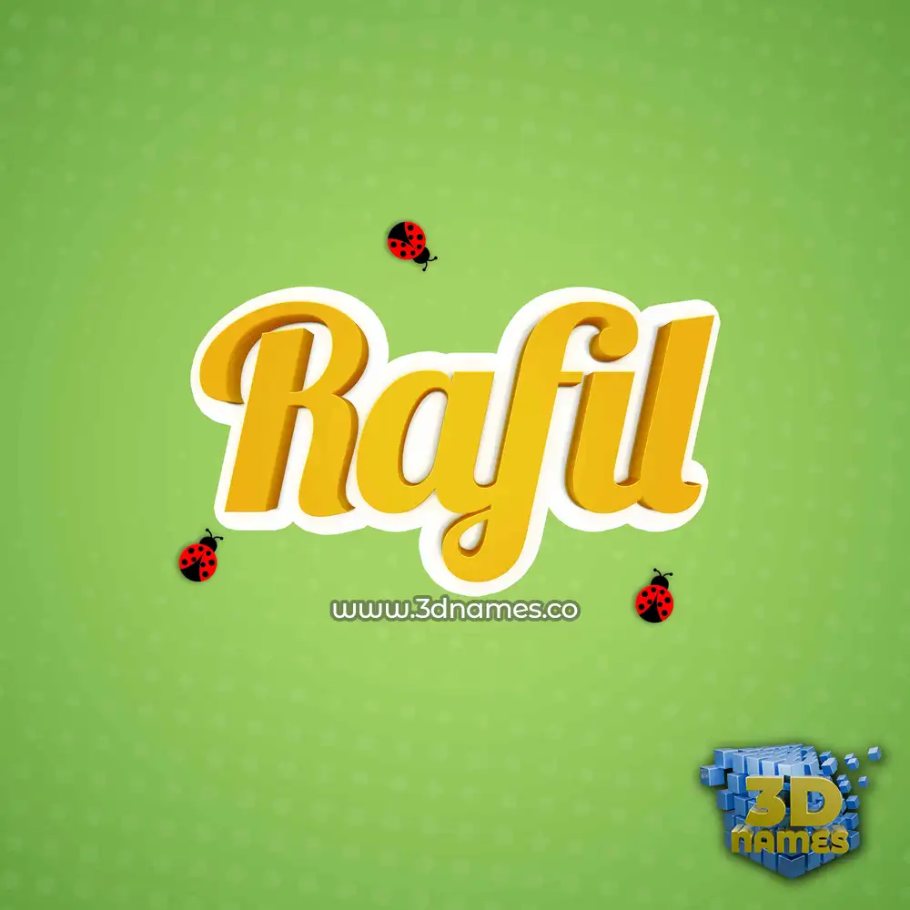 rafil in Ladybugs style - 3D name wallpaper