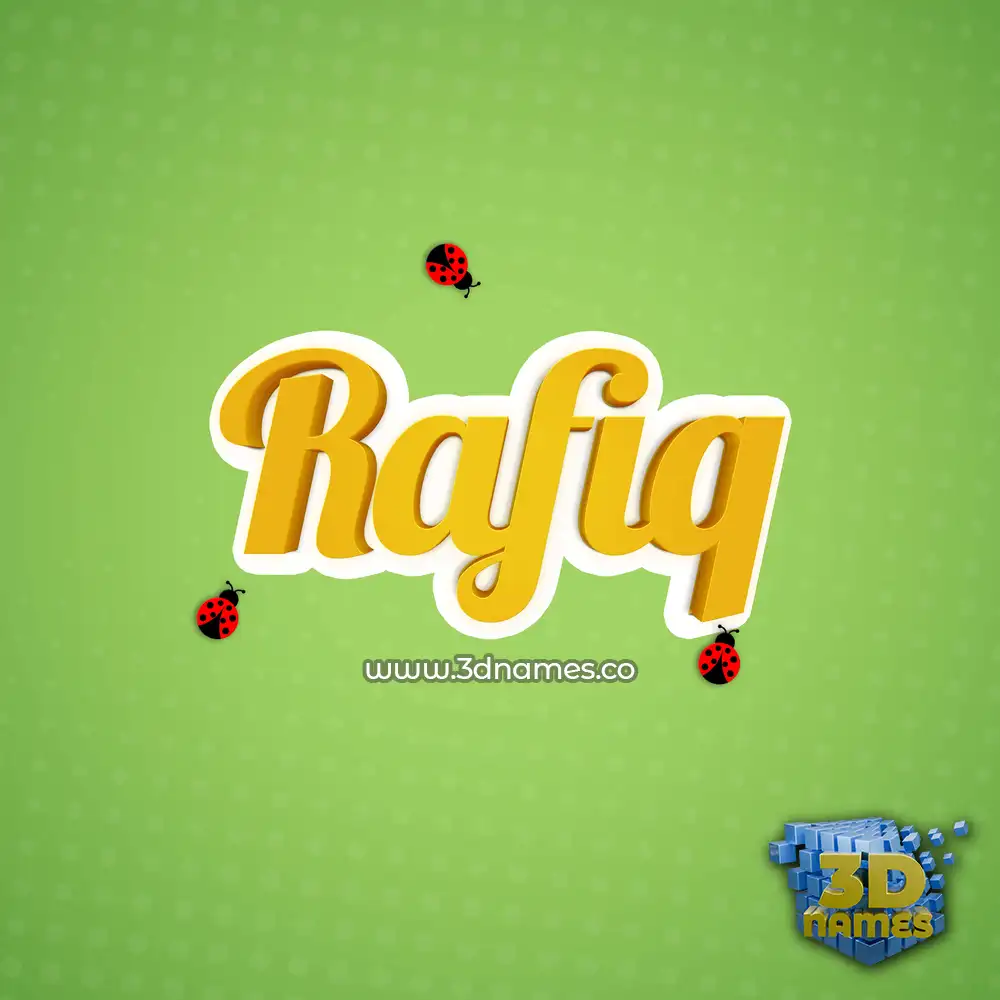 rafiq in Ladybugs style - 3D name wallpaper