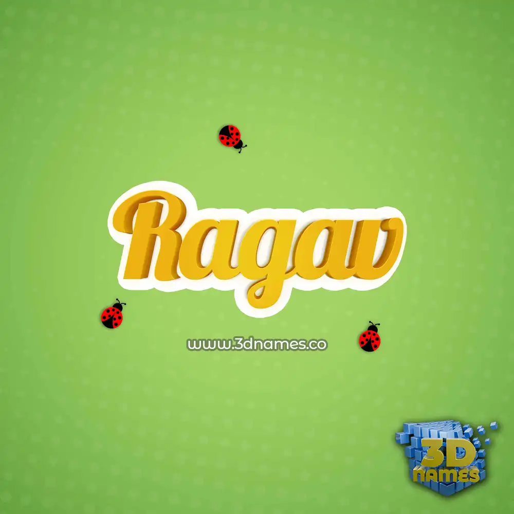 ragav in Ladybugs style - 3D name wallpaper