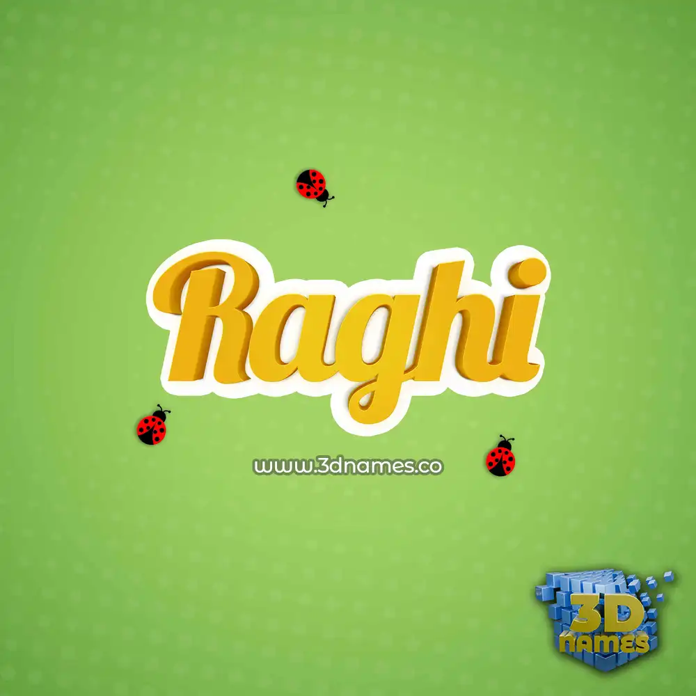 raghi in Ladybugs style - 3D name wallpaper