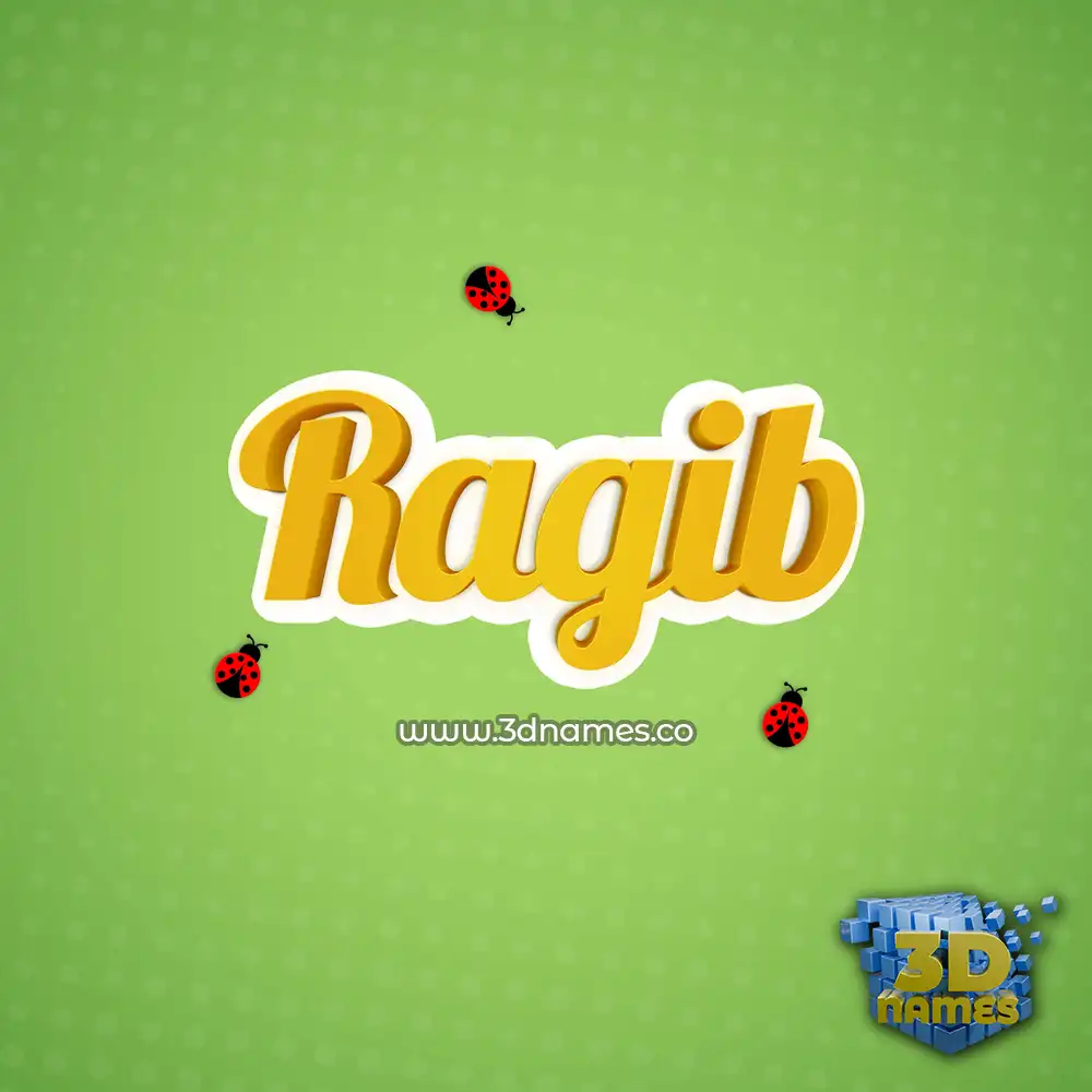 ragib in Ladybugs style - 3D name wallpaper