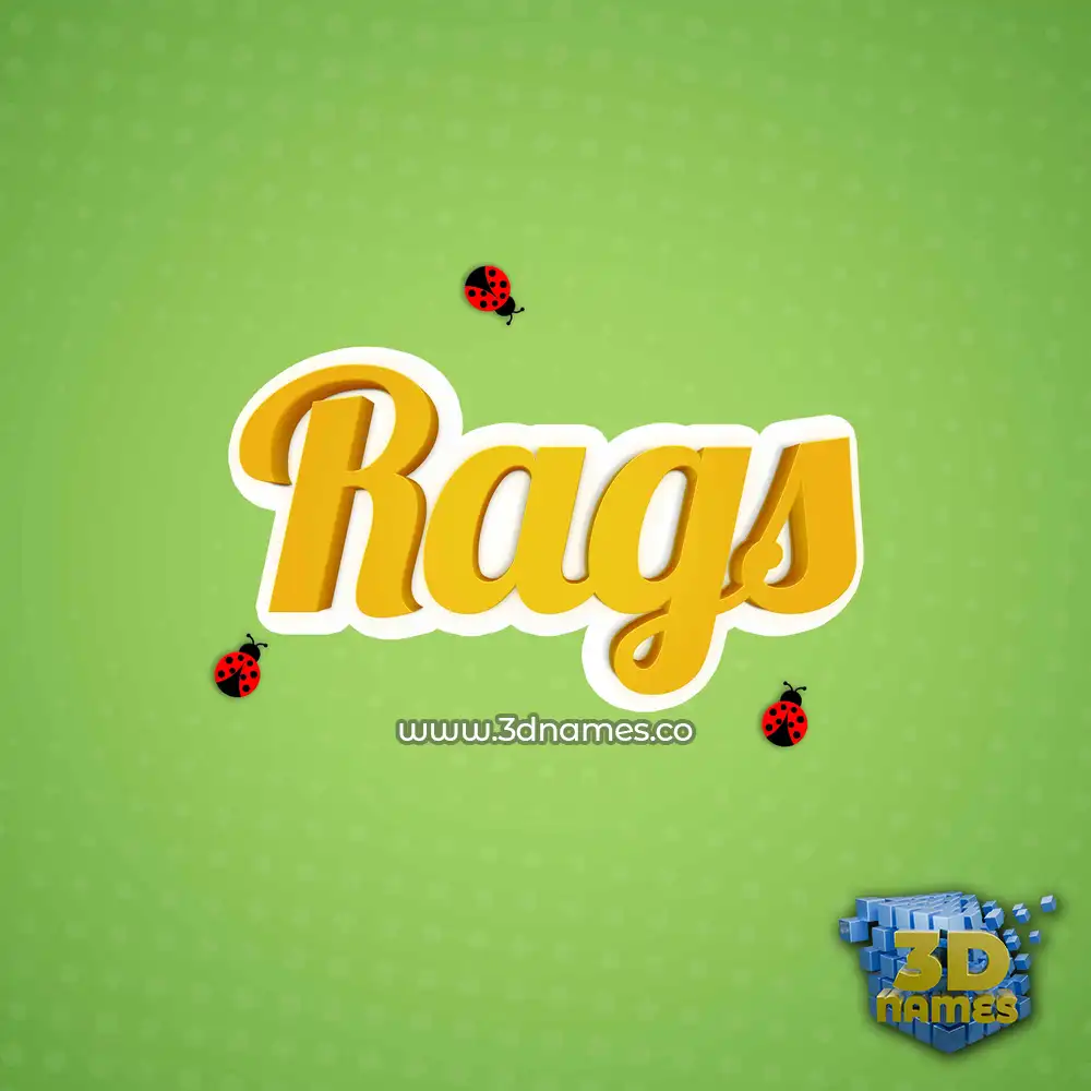 rags in Ladybugs style - 3D name wallpaper