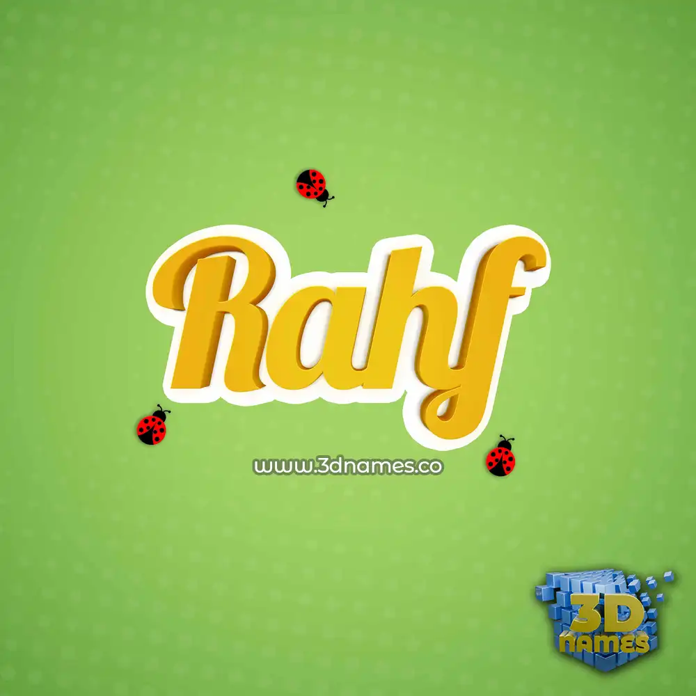 rahf in Ladybugs style - 3D name wallpaper