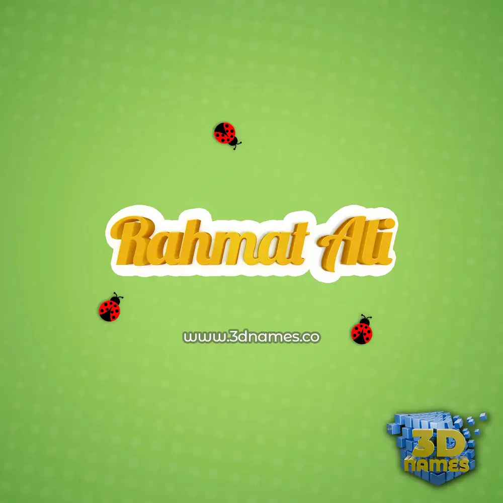 rahmat ali in Ladybugs style - 3D name wallpaper