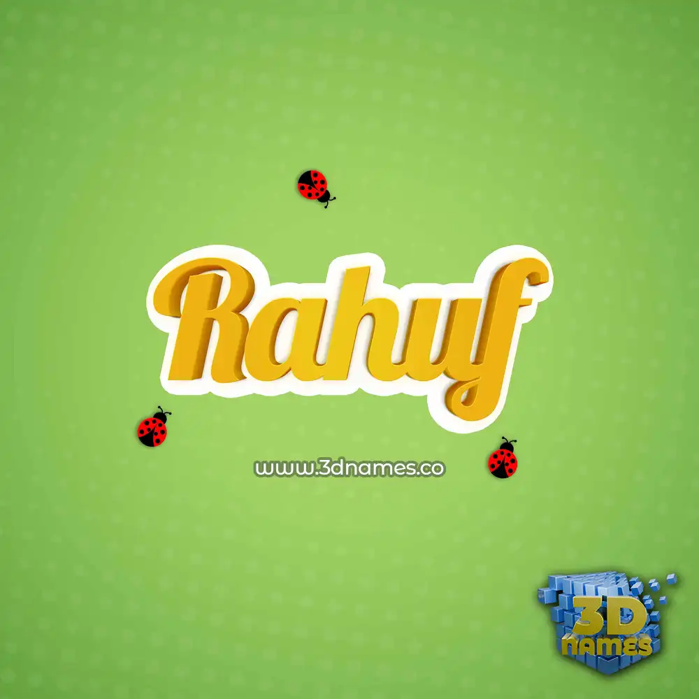 rahuf in Ladybugs style - 3D name wallpaper