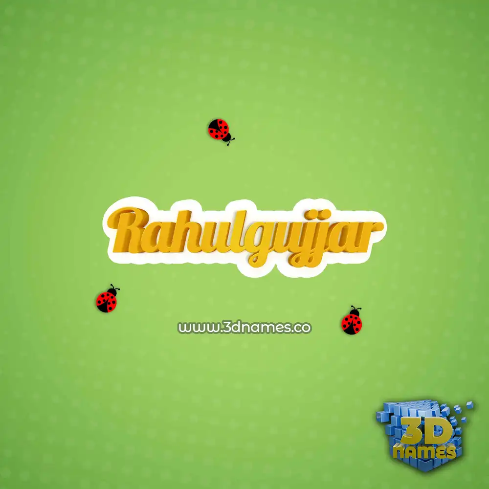 rahulgujjar in Ladybugs style - 3D name wallpaper