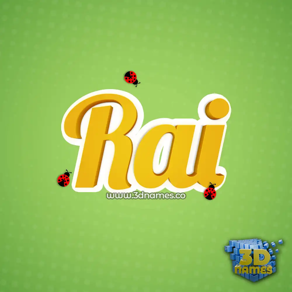 rai in Ladybugs style - 3D name wallpaper