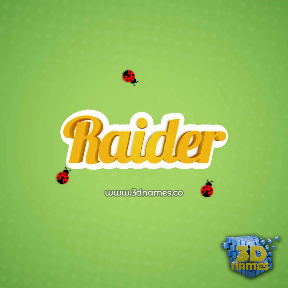 raider in Ladybugs style - 3D name wallpaper