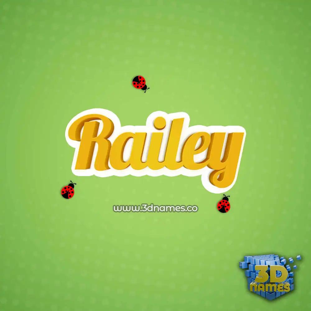 railey in Ladybugs style - 3D name wallpaper
