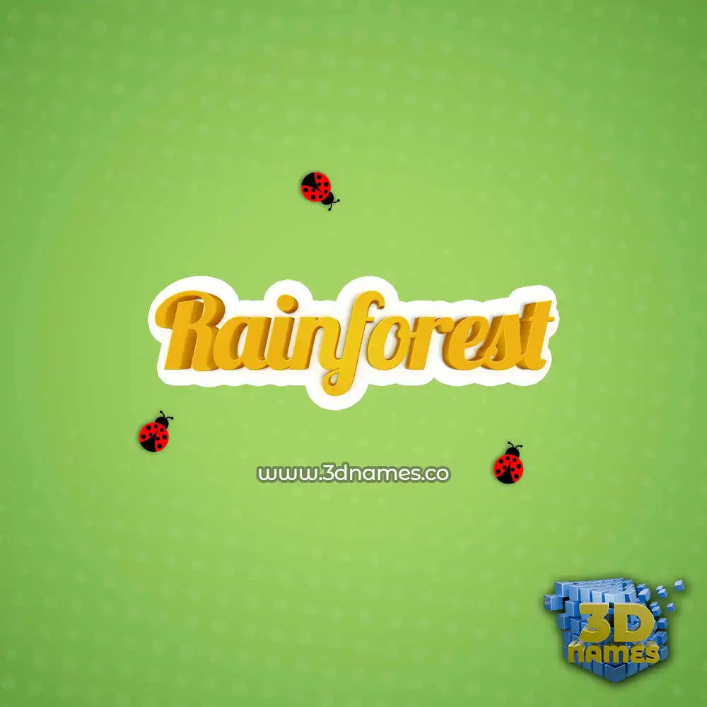rainforest in Ladybugs style - 3D name wallpaper