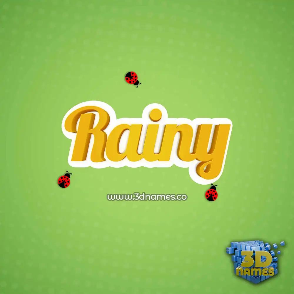 rainy in Ladybugs style - 3D name wallpaper
