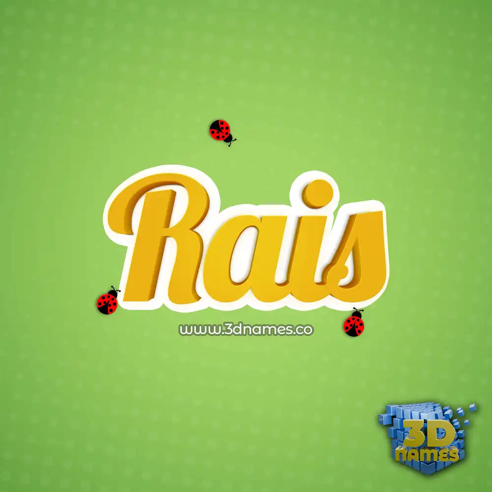 rais in Ladybugs style - 3D name wallpaper
