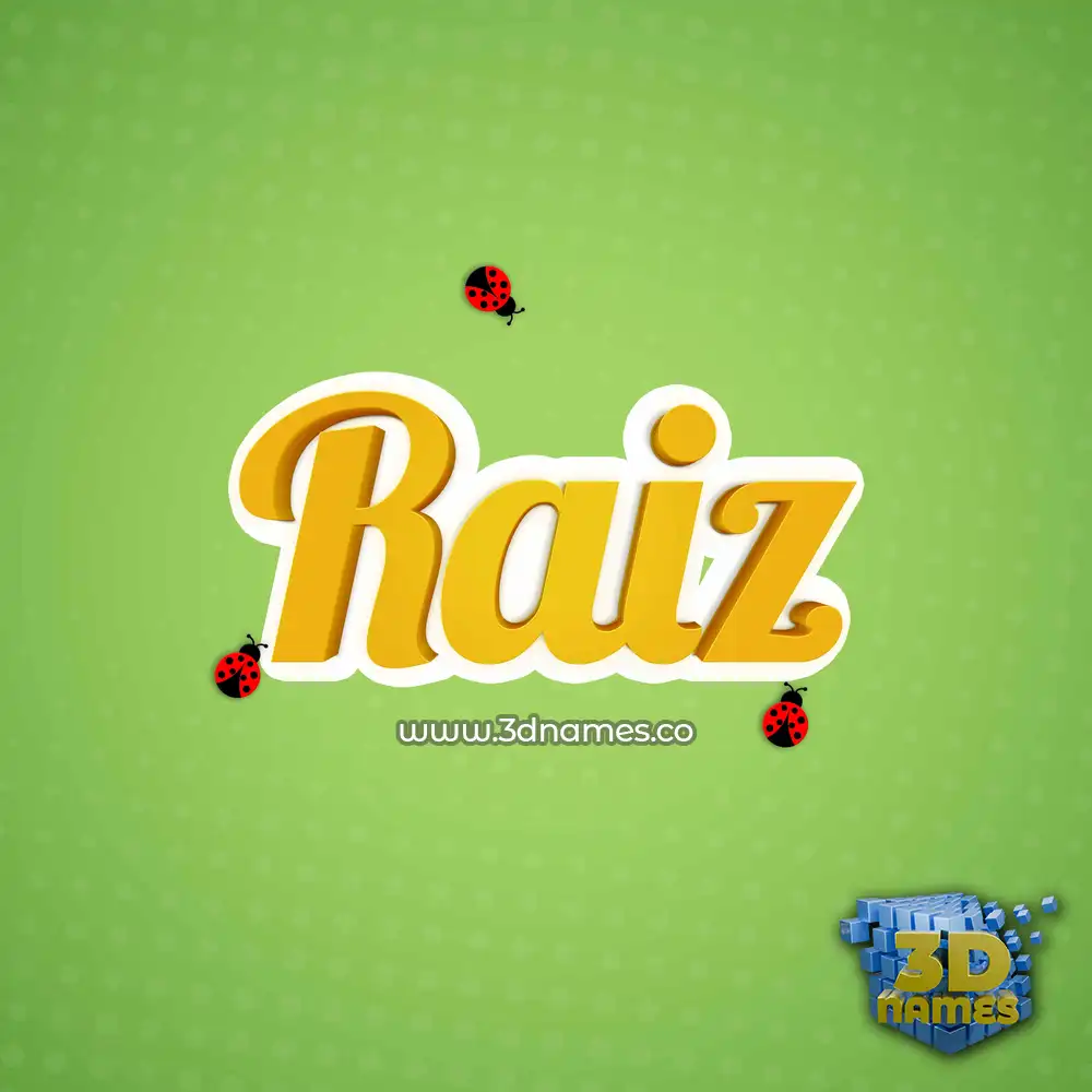 raiz in Ladybugs style - 3D name wallpaper