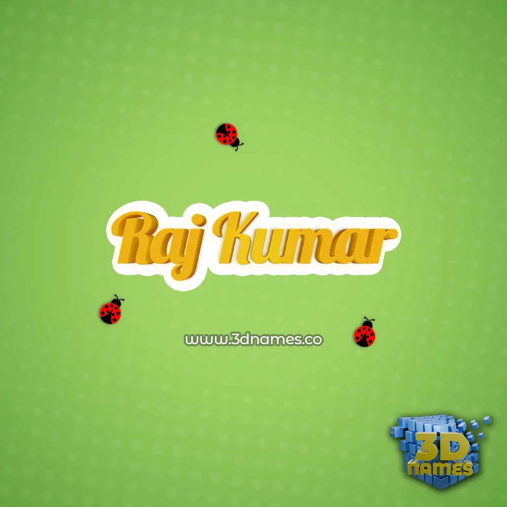 raj kumar in Ladybugs style - 3D name wallpaper
