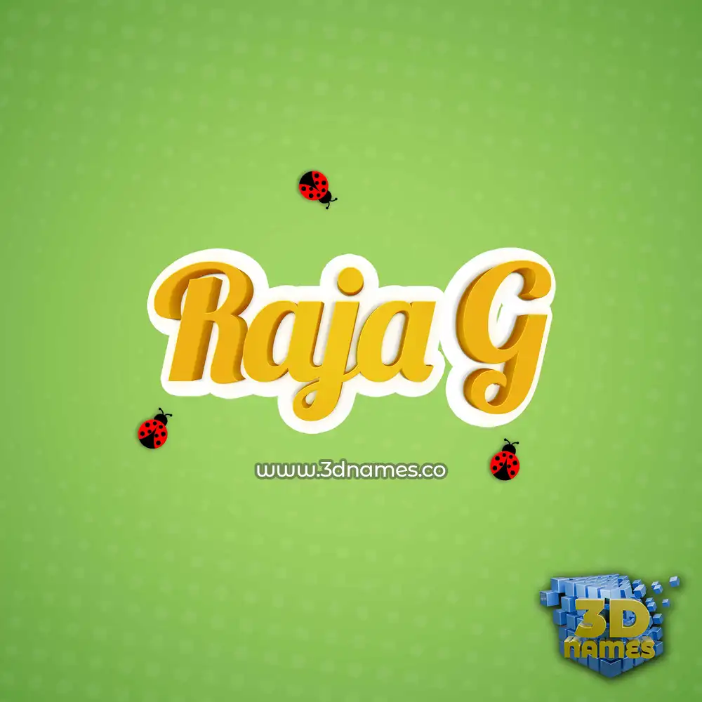 raja g in Ladybugs style - 3D name wallpaper