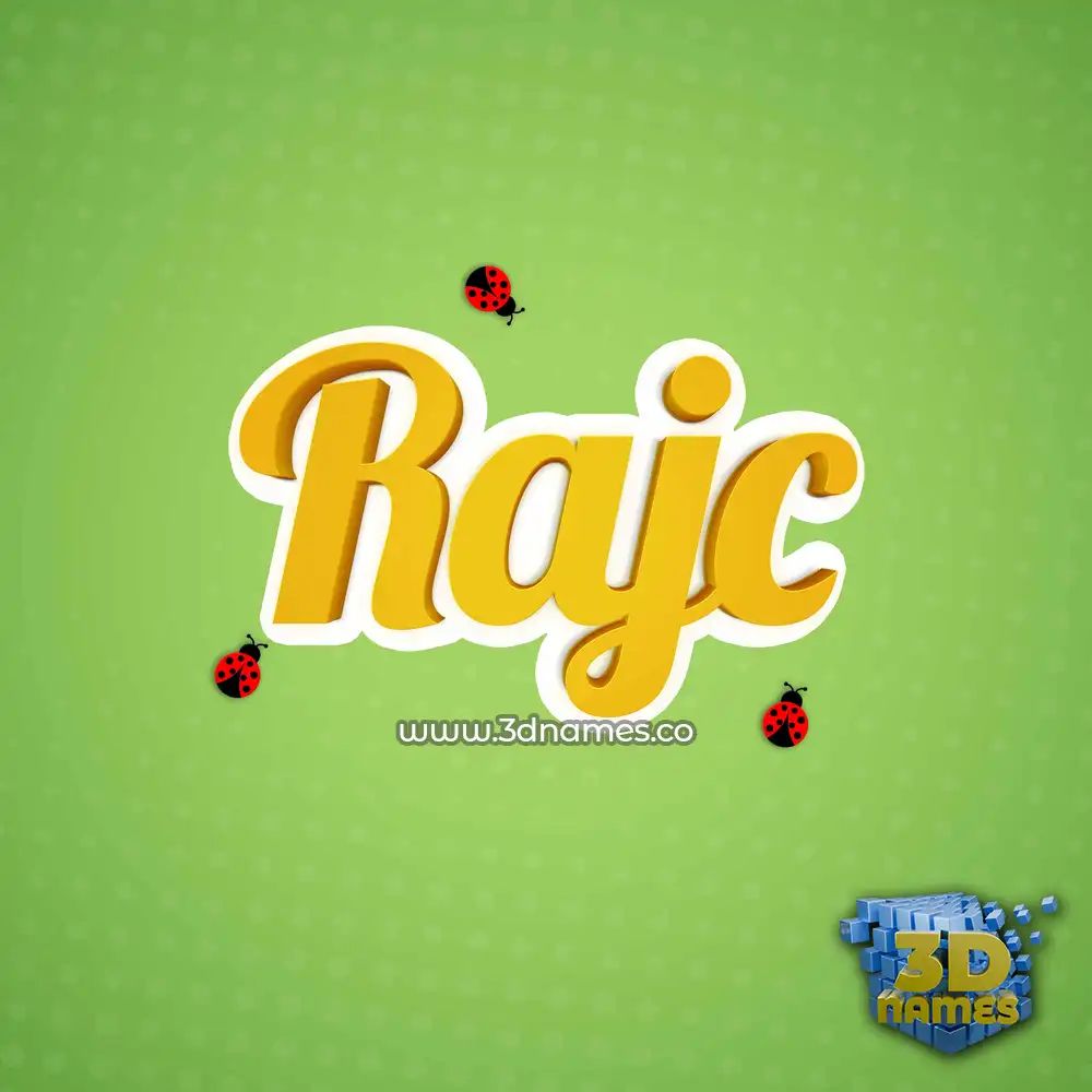 rajc in Ladybugs style - 3D name wallpaper