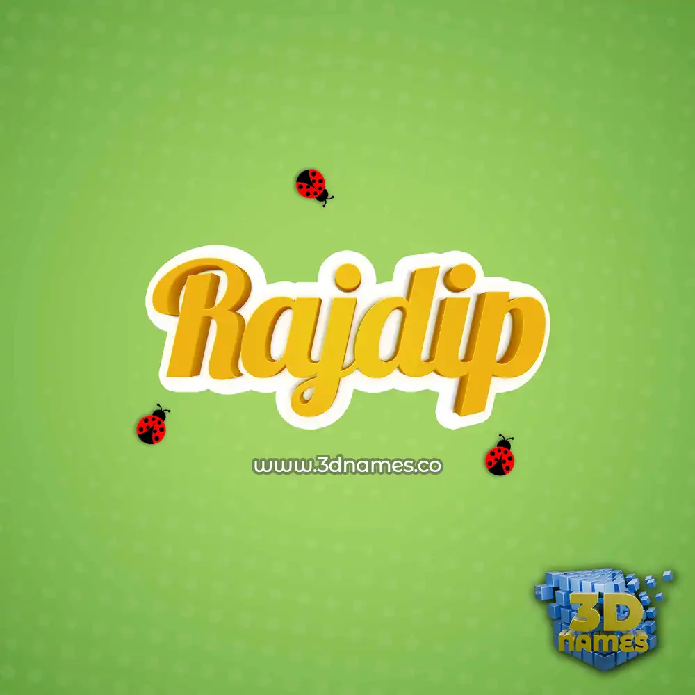 rajdip in Ladybugs style - 3D name wallpaper