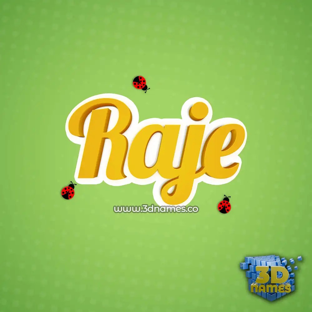 raje in Ladybugs style - 3D name wallpaper