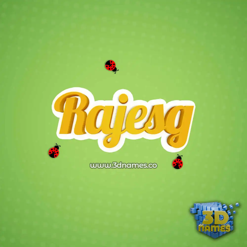 rajesg in Ladybugs style - 3D name wallpaper