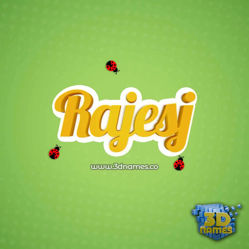 rajesj in Ladybugs style - 3D name wallpaper