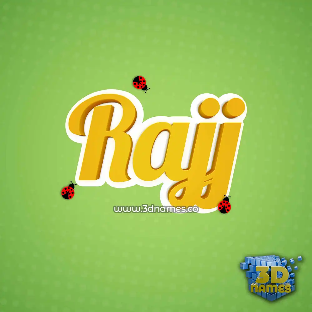 rajj in Ladybugs style - 3D name wallpaper