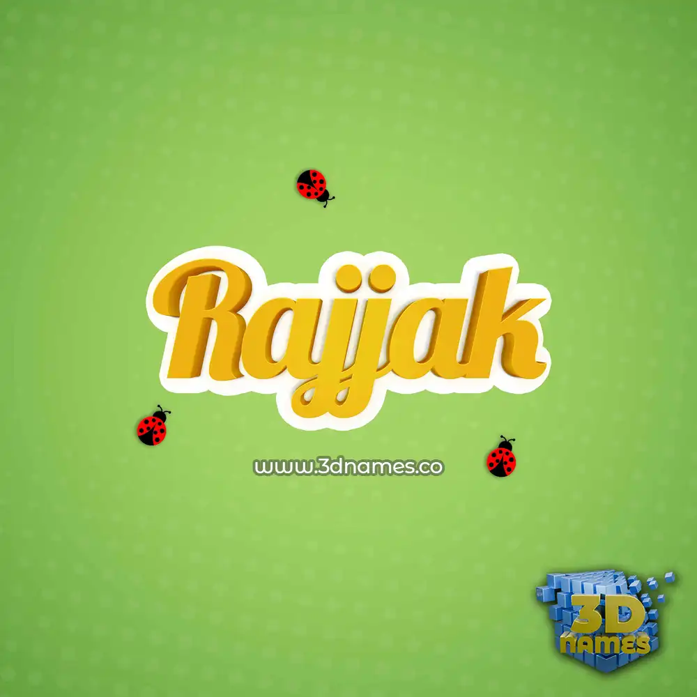 rajjak in Ladybugs style - 3D name wallpaper