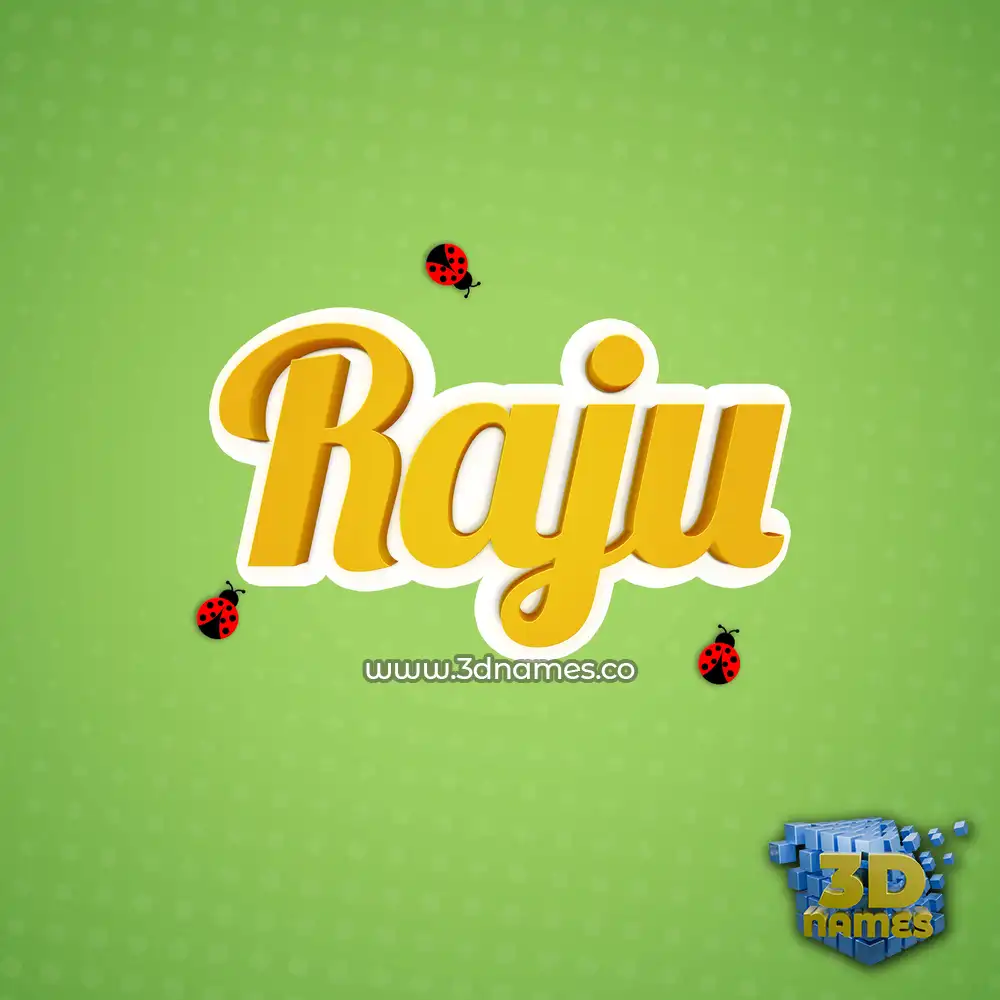 raju in Ladybugs style - 3D name wallpaper
