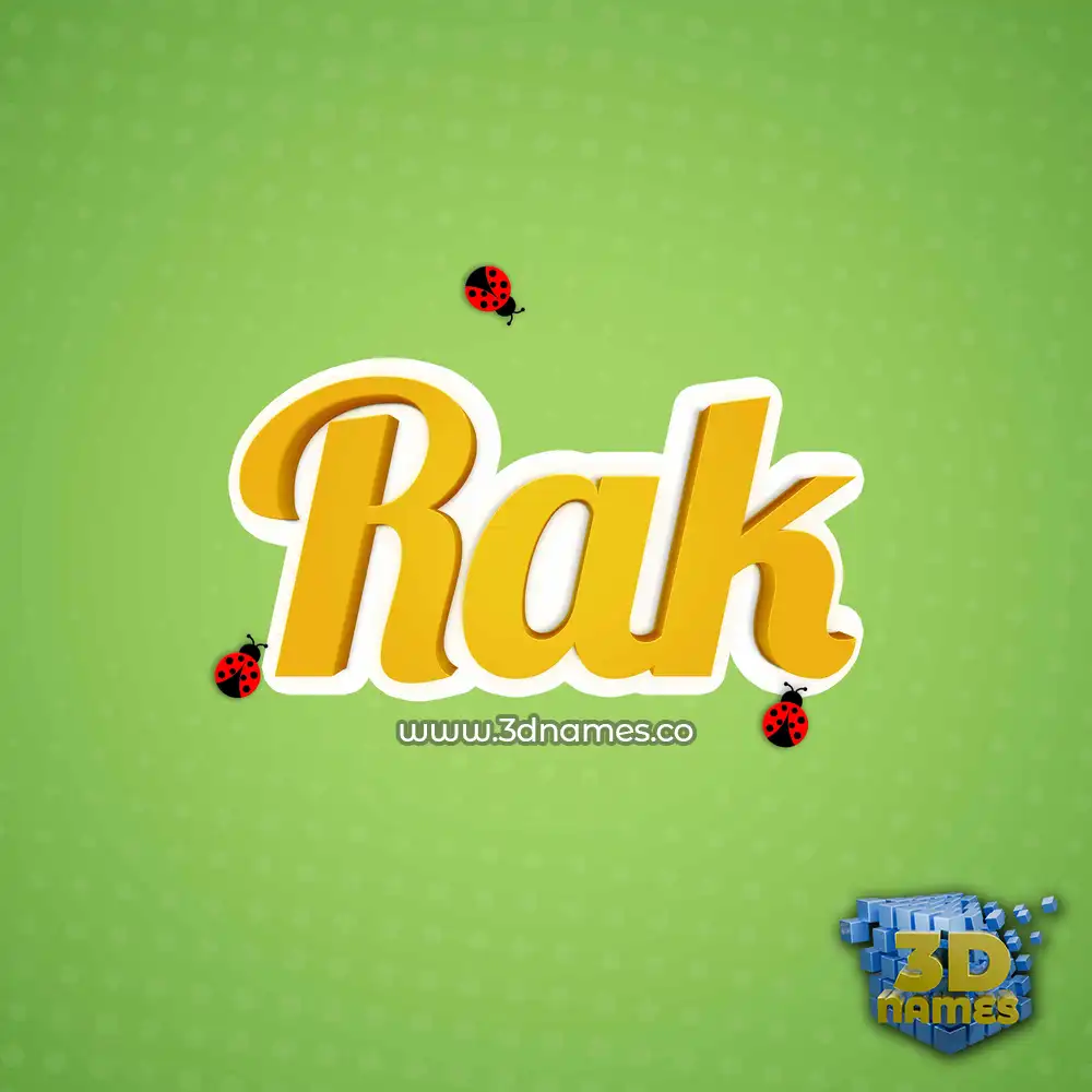 rak in Ladybugs style - 3D name wallpaper