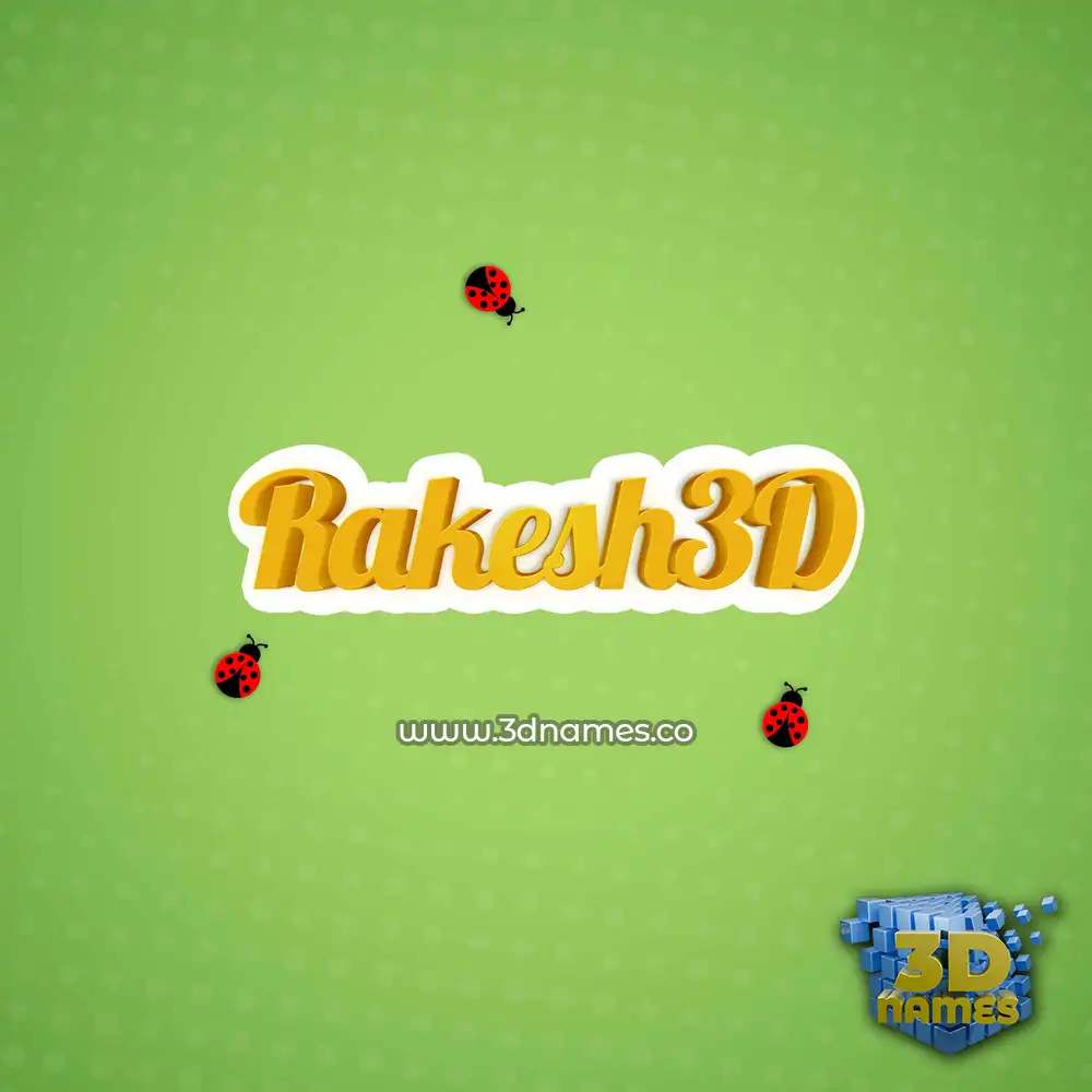 rakesh3d in Ladybugs style - 3D name wallpaper
