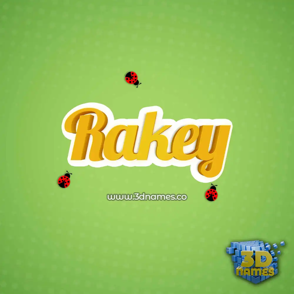 rakey in Ladybugs style - 3D name wallpaper