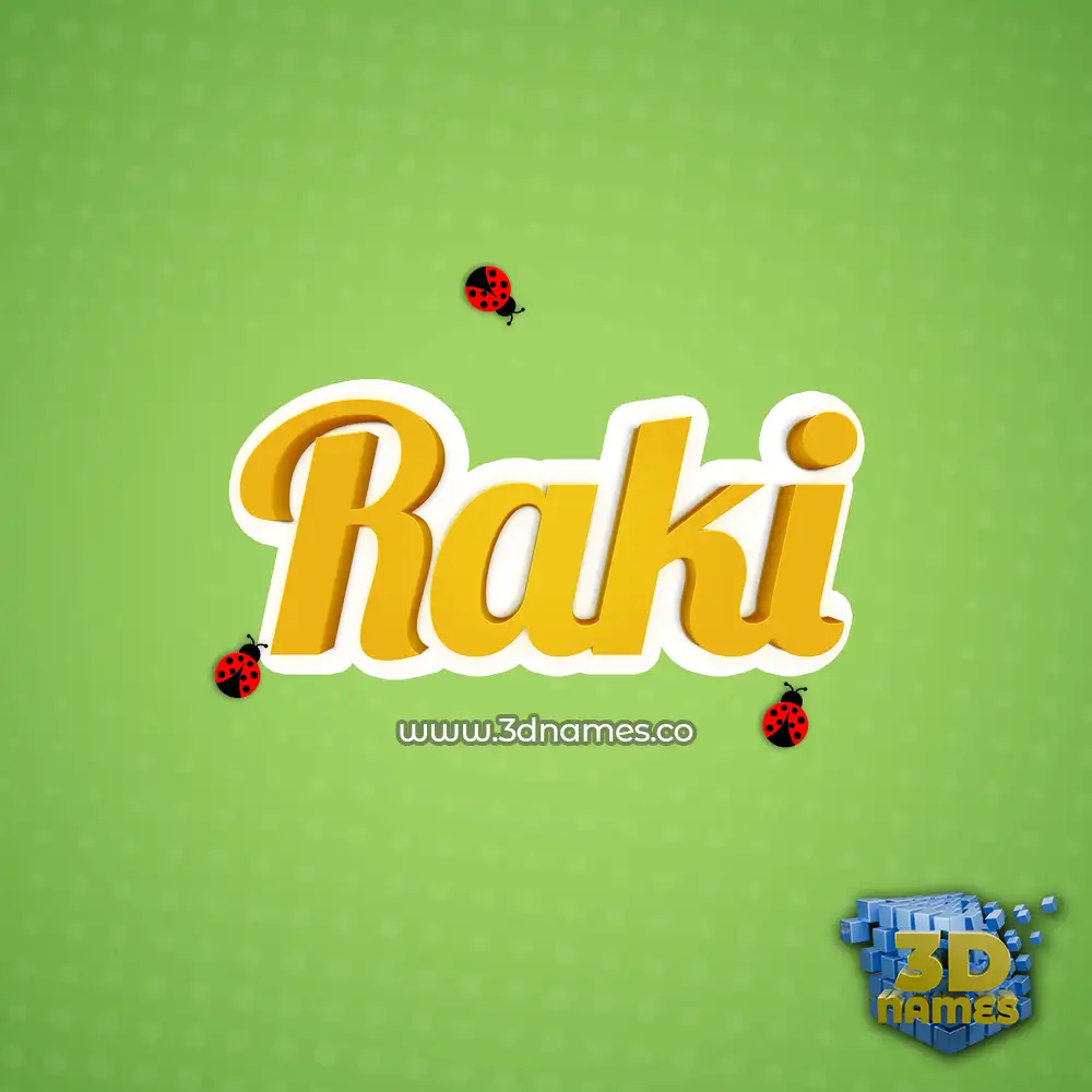 raki in Ladybugs style - 3D name wallpaper
