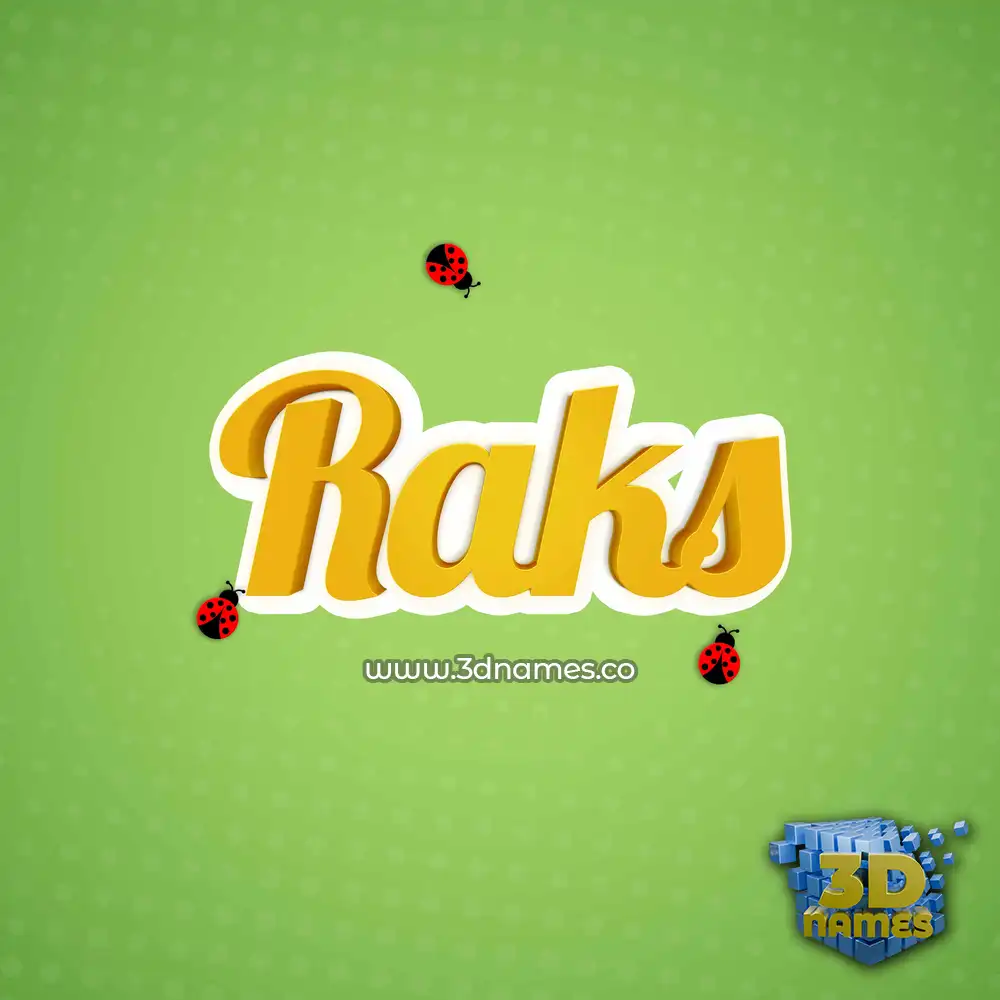 raks in Ladybugs style - 3D name wallpaper