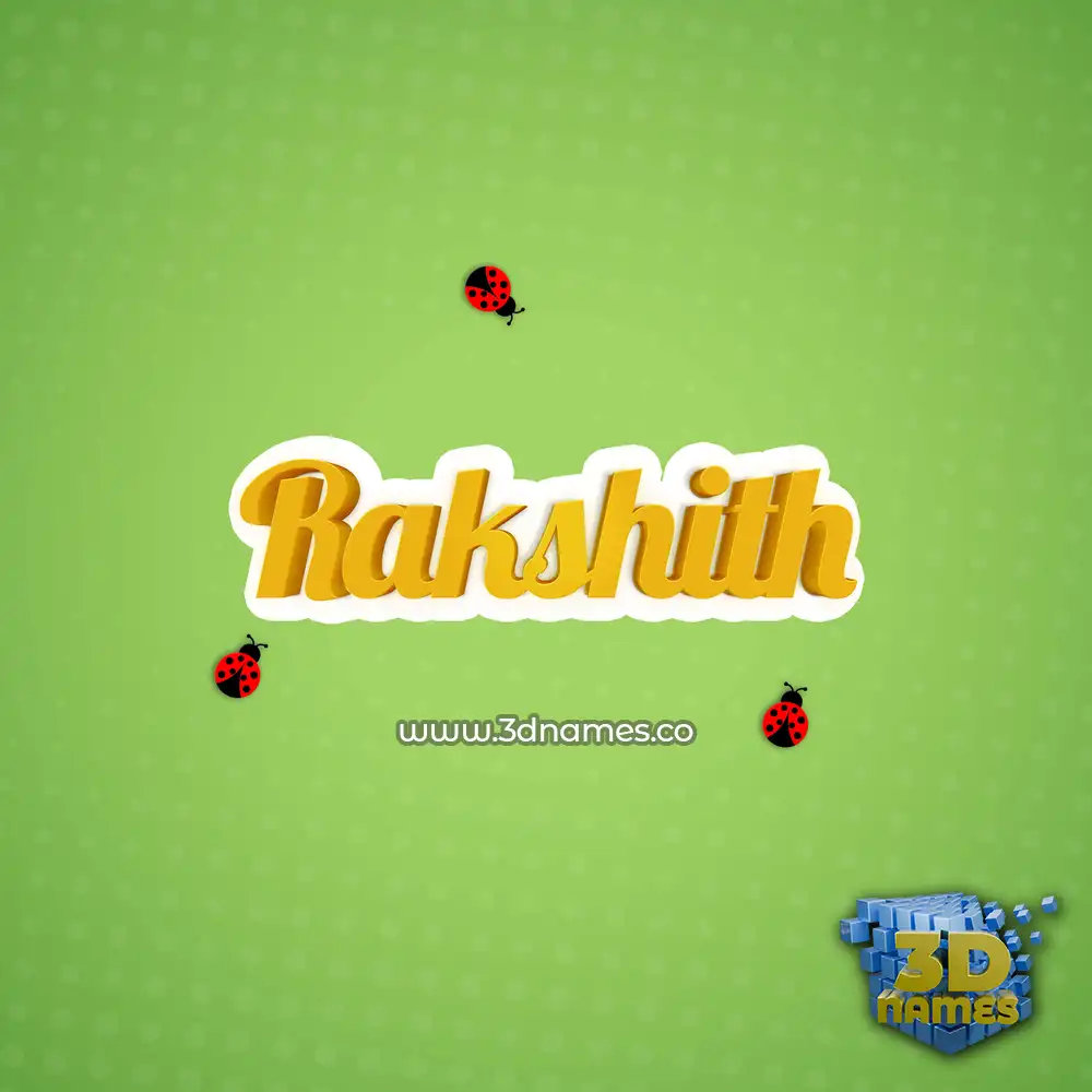 rakshith in Ladybugs style - 3D name wallpaper