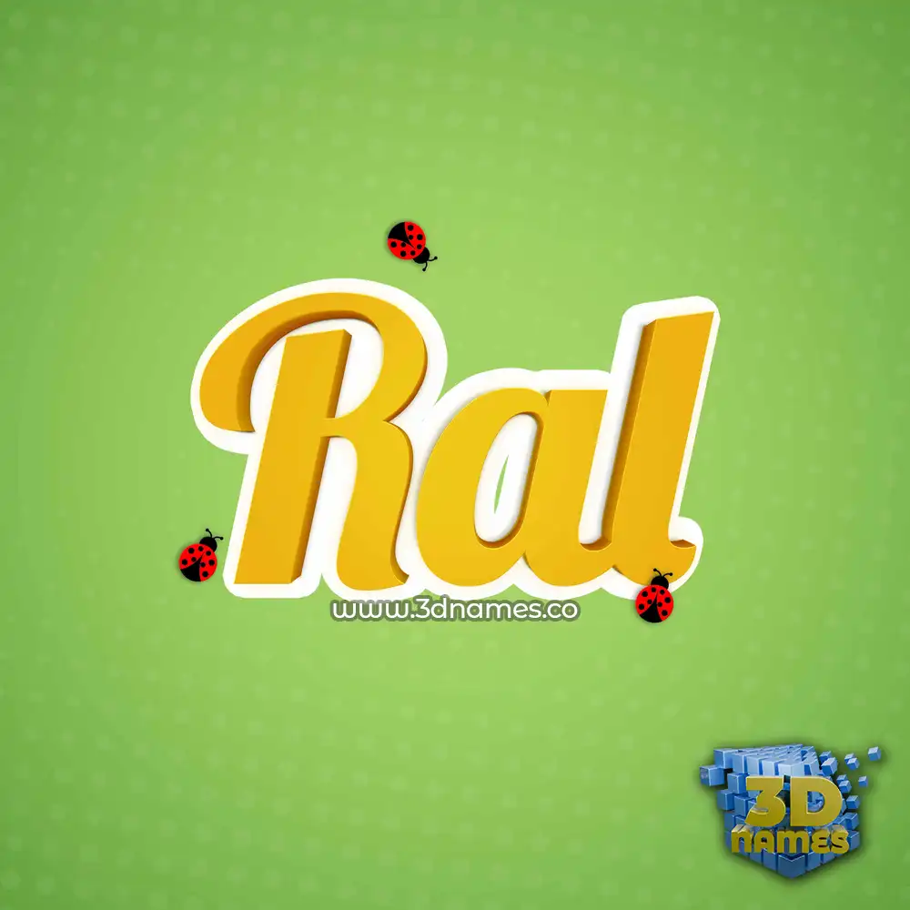 ral in Ladybugs style - 3D name wallpaper