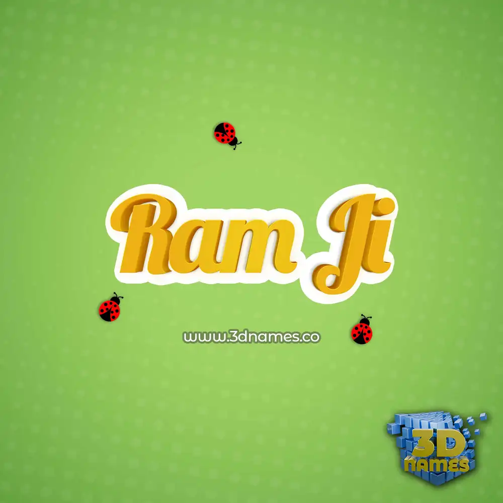 ram ji in Ladybugs style - 3D name wallpaper