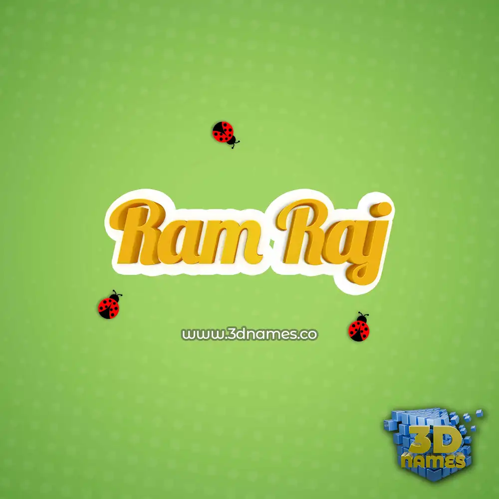 ram raj in Ladybugs style - 3D name wallpaper