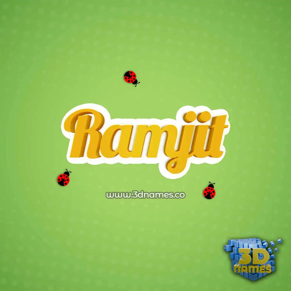 ramjit in Ladybugs style - 3D name wallpaper