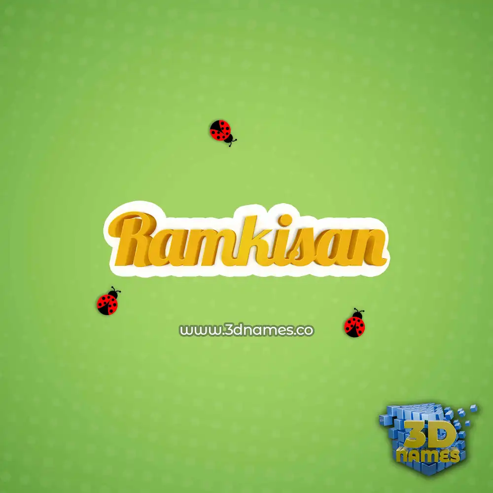 ramkisan in Ladybugs style - 3D name wallpaper