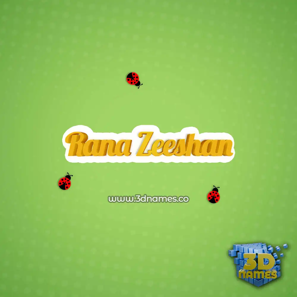 rana zeeshan in Ladybugs style - 3D name wallpaper