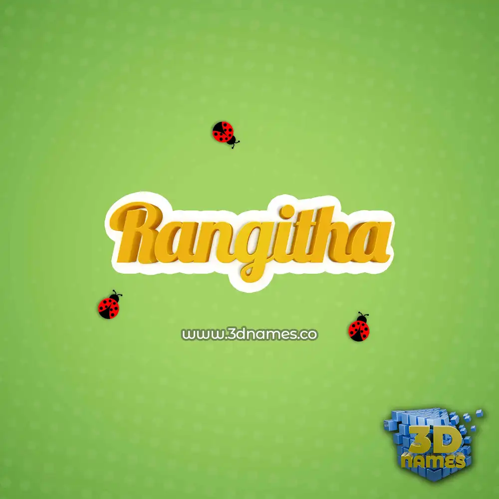 rangitha in Ladybugs style - 3D name wallpaper