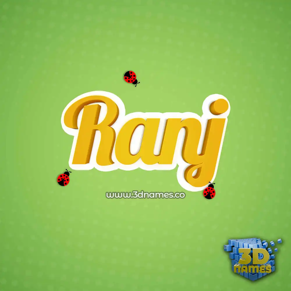 ranj in Ladybugs style - 3D name wallpaper
