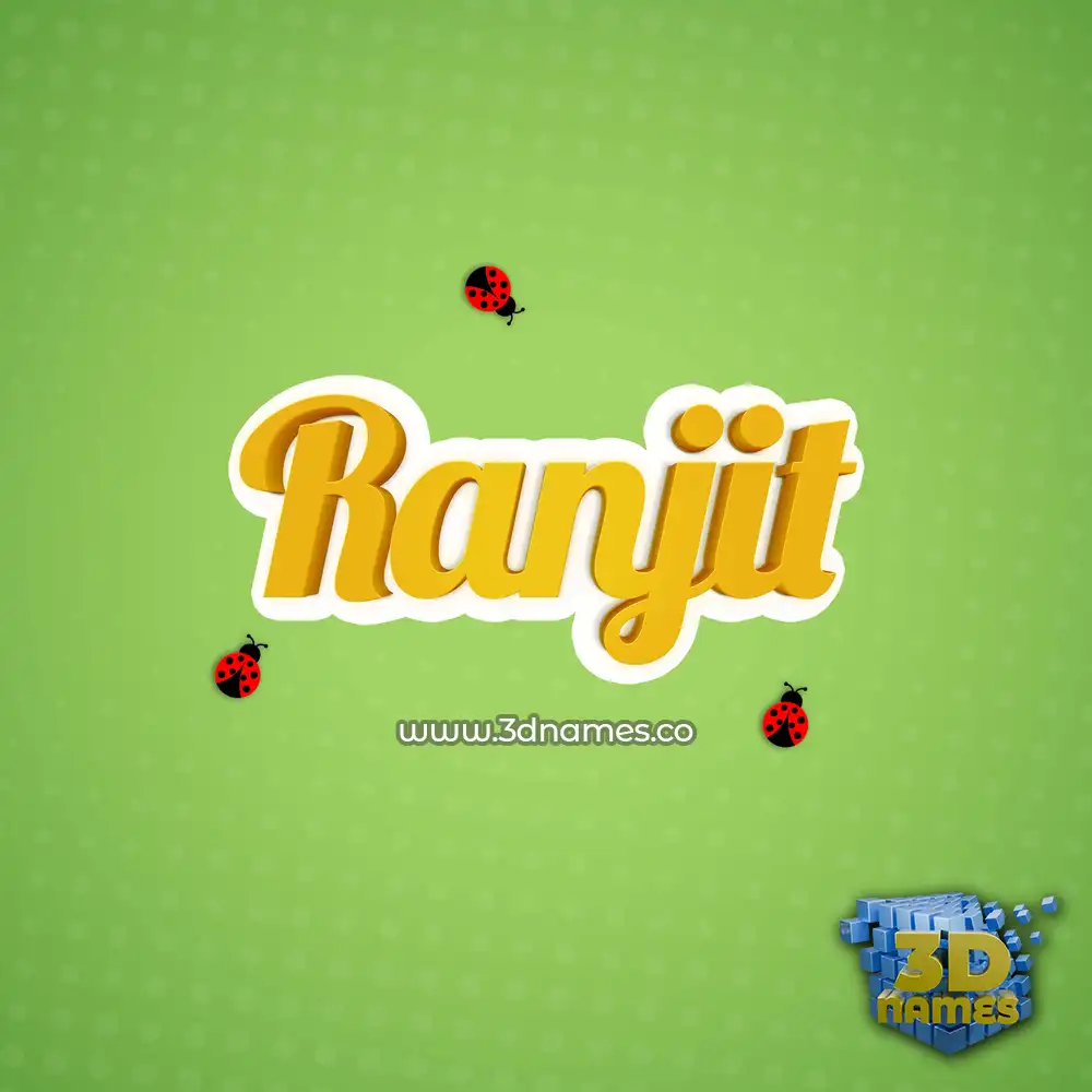 ranjit in Ladybugs style - 3D name wallpaper