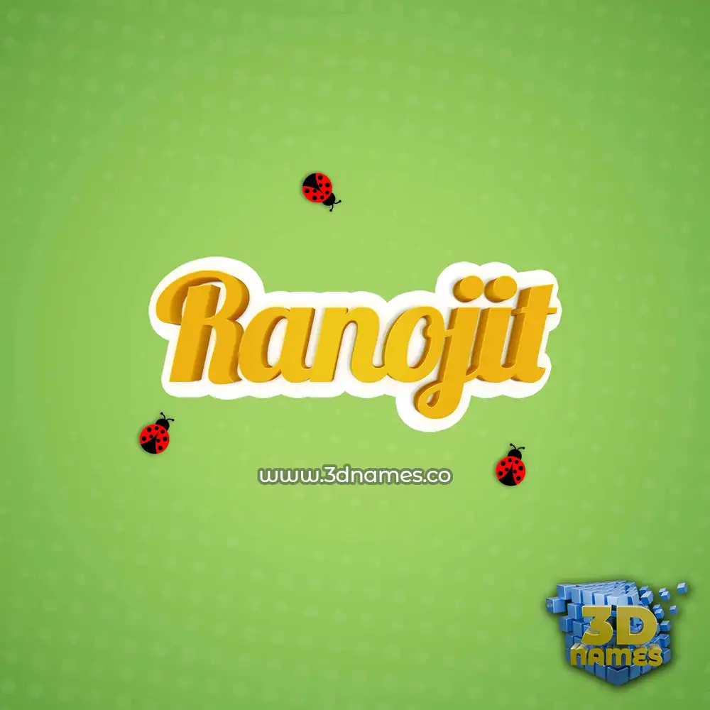 ranojit in Ladybugs style - 3D name wallpaper