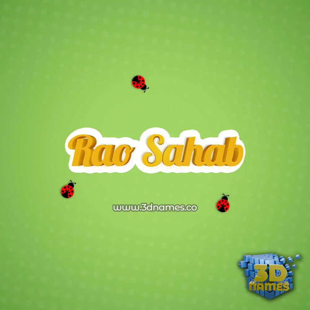 rao sahab in Ladybugs style - 3D name wallpaper